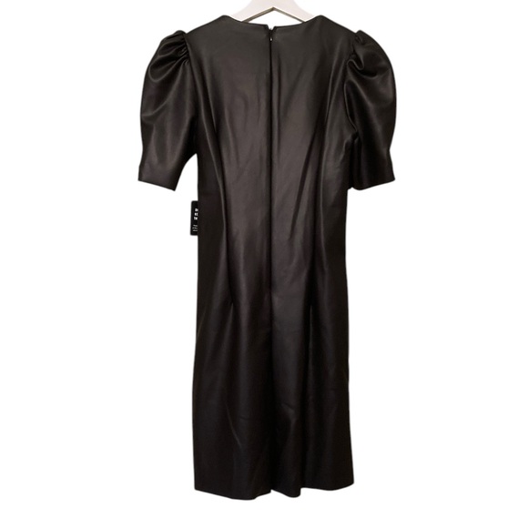 EXPRESS Puff Sleeve Vegan Leather Dress NEW - Picture 3 of 5